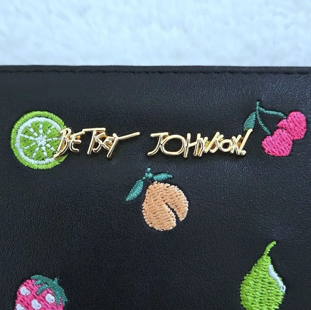 Betsey Johnson Fruits🍒🍐 XO Zip Around Wristlet - NWT